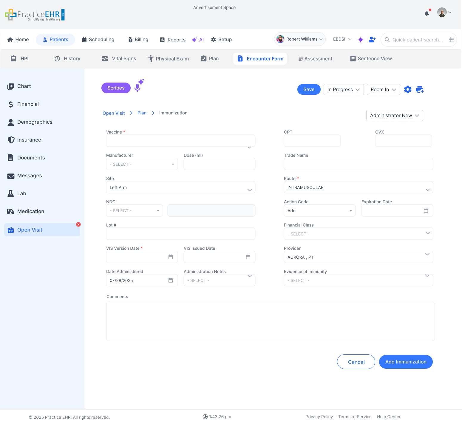 Open Visit Immunization Edit image